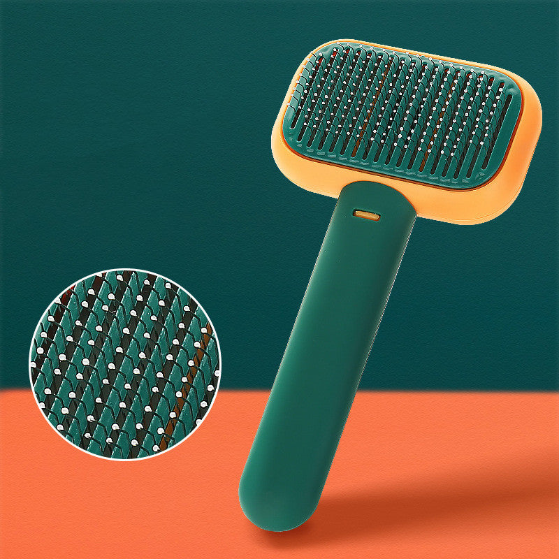 Pet Grooming Brush – Self-Cleaning Deshedding Comb for Dogs & Cats