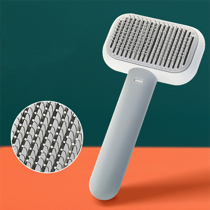 Pet Grooming Brush – Self-Cleaning Deshedding Comb for Dogs & Cats