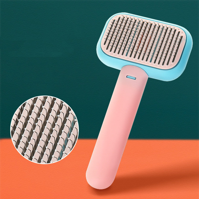 Pet Grooming Brush – Self-Cleaning Deshedding Comb for Dogs & Cats
